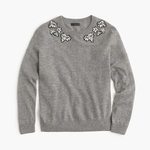 J. Crew opal jeweled embellished wool sweater